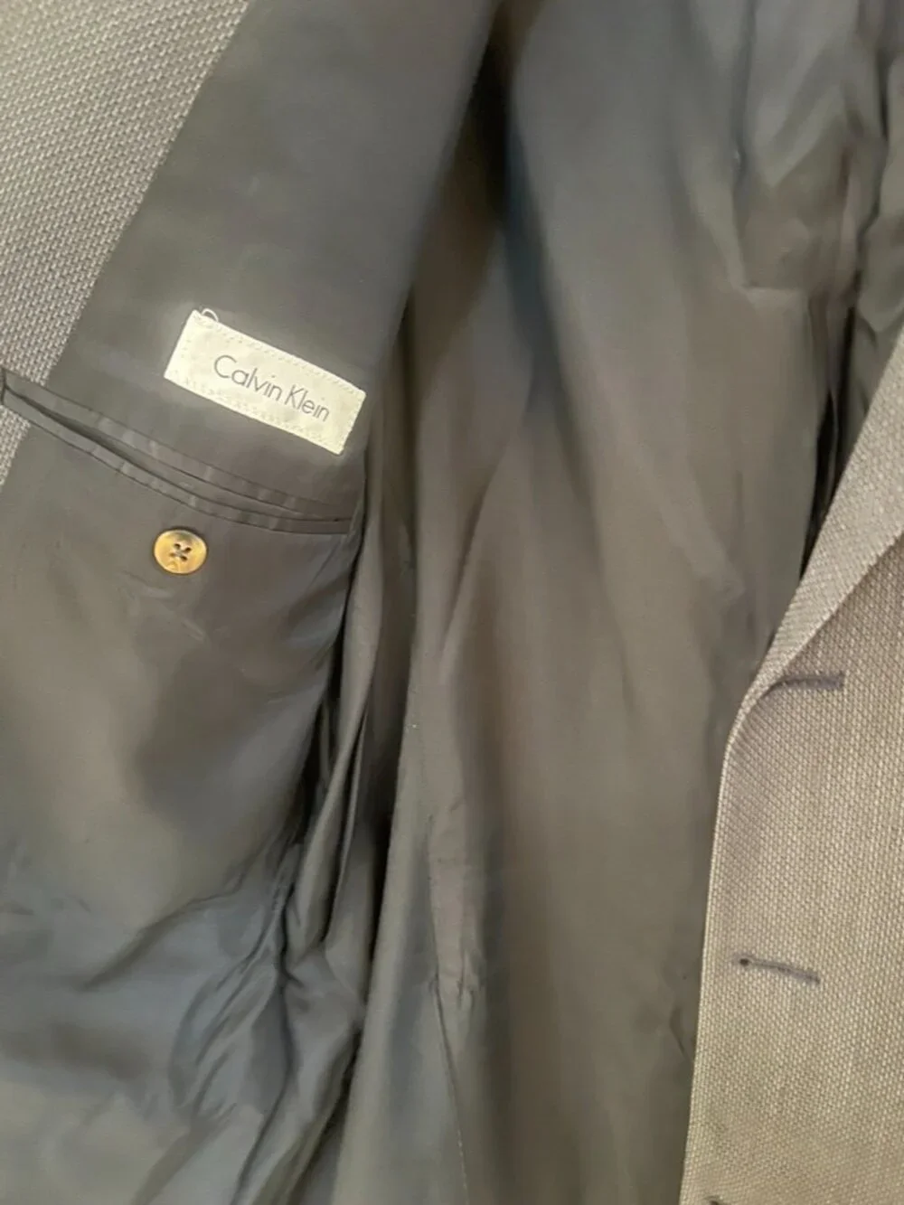 Calvin Klein Men's Sport Coat, 41 R, BEAUTIFUL BLUE BIRDSEYE, 100% Wool